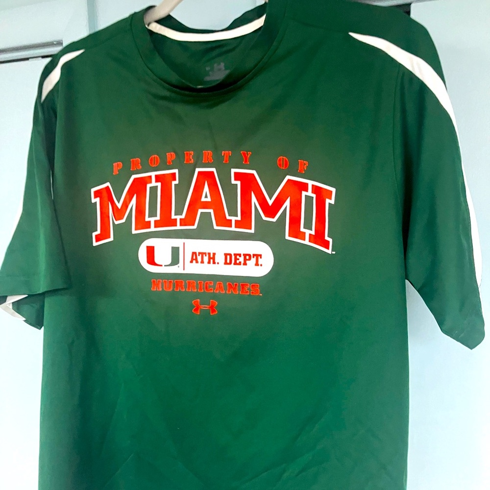 Under Armour Miami Hurricanes ncaa training athletic football shirt size large